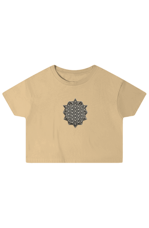 sacred geometry star mandala Crop Top