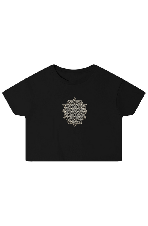 sacred geometry star mandala Crop Top