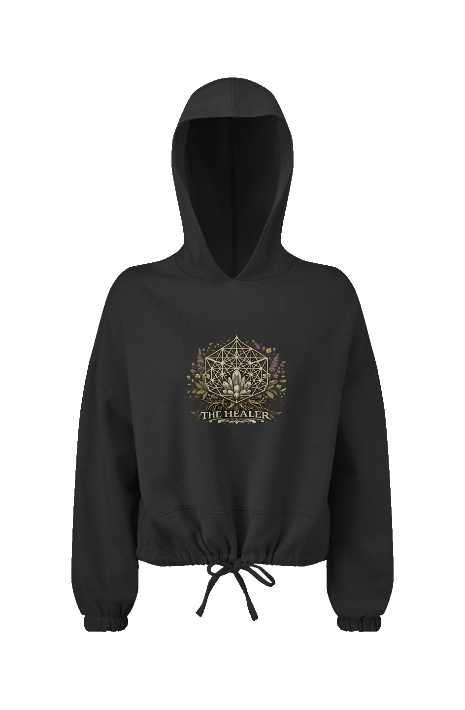 The Healer Ladies' Cropped Oversize Hooded Sweatshirt