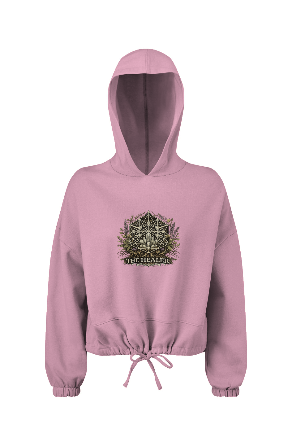 The Healer Ladies' Cropped Oversize Hooded Sweatshirt