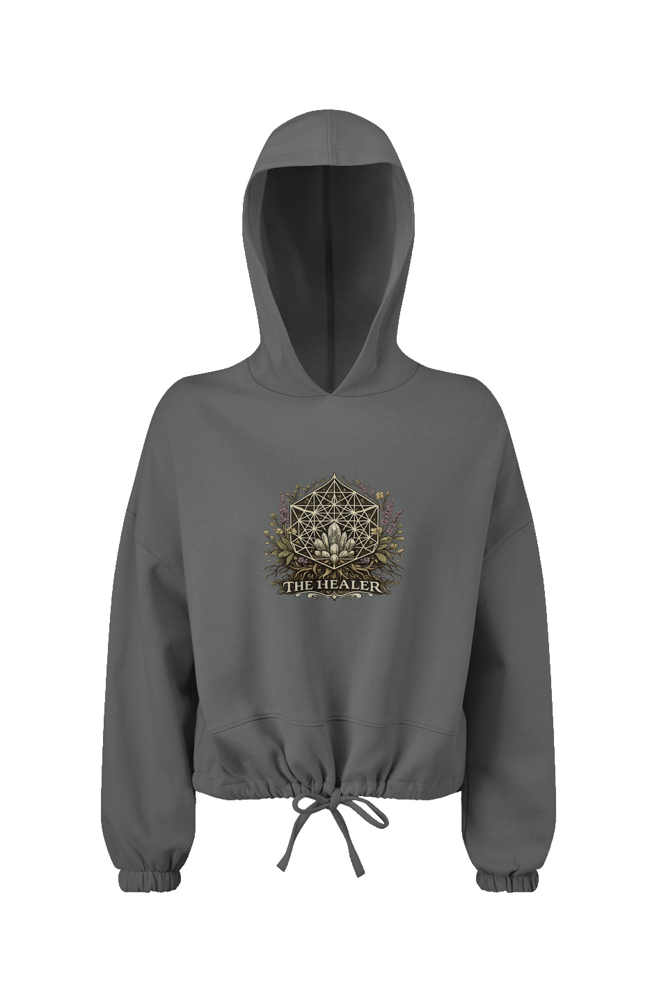 The Healer Ladies' Cropped Oversize Hooded Sweatshirt